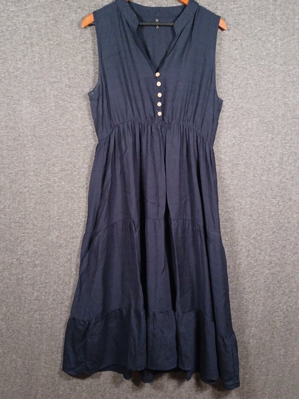 Brovave Women's Size XL Navy V-Neck Knee Length Dress